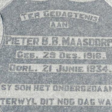 MAASDORP Pieter B.B. 1916-1934