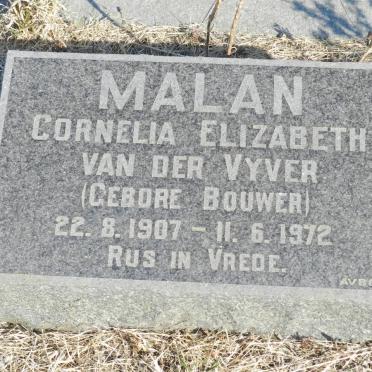 MALAN Cornelia Elizabeth van der Vyver nee BOUWER 1907-1972