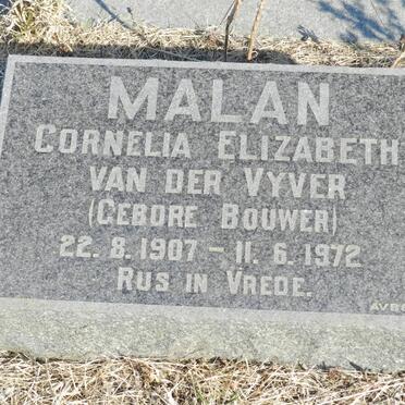 MALAN Cornelia Elizabeth van der Vyver nee BOUWER 1907-1972