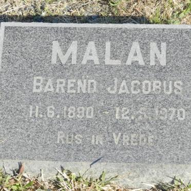 MALAN Barend Jacobus 1890-1970