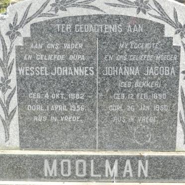 MOOLMAN Wessel Johannes 1882-1956 &amp; Johanna Jacoba BEKKER 1890-1950