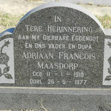 MAASDORP Adriaan Francois 1919-1977