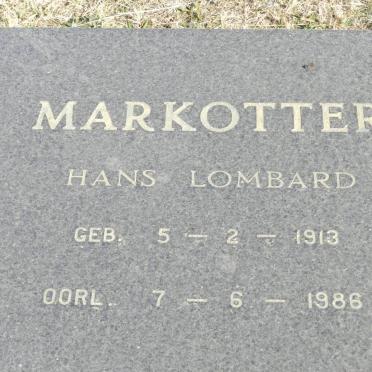MARKOTTER Hans Lombard 1913-1986