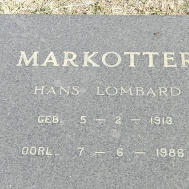 MARKOTTER Hans Lombard 1913-1986