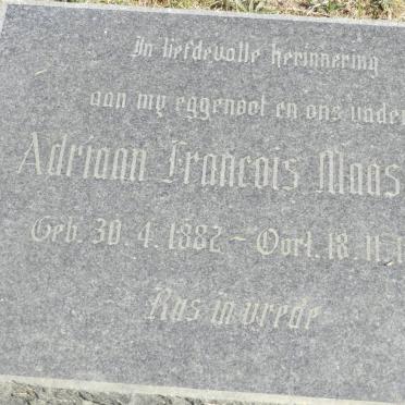 MAASDORP Adriaan Francois 1882-1937