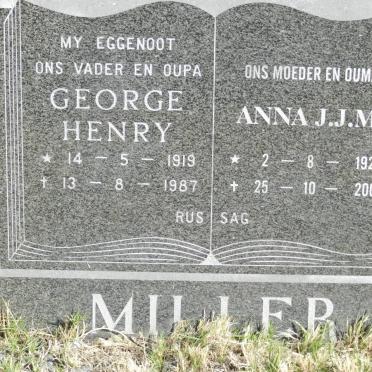MILLER George Henry 1919-1987 &amp; Anna J.J.M. 1921-2004