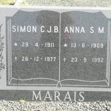 MARAIS Simon C.J.B. 1911-1977 &amp; Anna S.M. 1909-1992