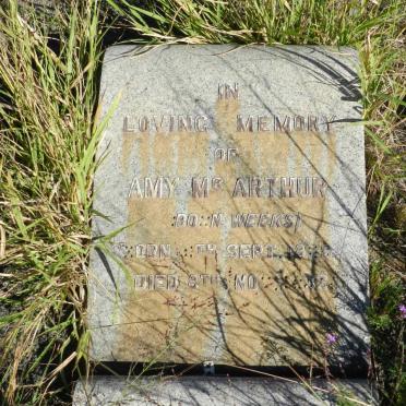 McARTHUR Amy nee WEEKS 1858-1933