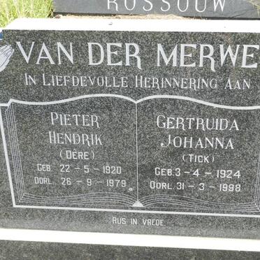 MERWE Pieter Hendrik, van der 1920-1979 &amp; Gertruida Johanna 1924-1998