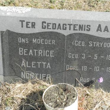 NORTIER Beatrice Aletta nee STRYDOM 1873-1959