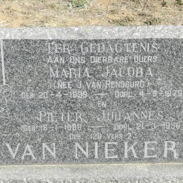 NIEKERK Pieter Johannes, van 1889-1956 &amp; Maria Jacoba J. VAN RENSBURG 1899-1979