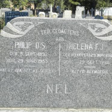 NEL Philip D.S. 1892-1953 &amp; Helena F.J. KLOPPER 1901-1988