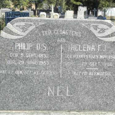 NEL Philip D.S. 1892-1953 &amp; Helena F.J. KLOPPER 1901-1988