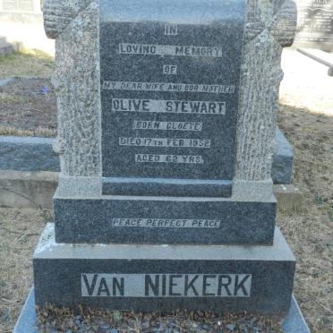 NIEKERK Olive Stewart, van nee CLOETE -1952