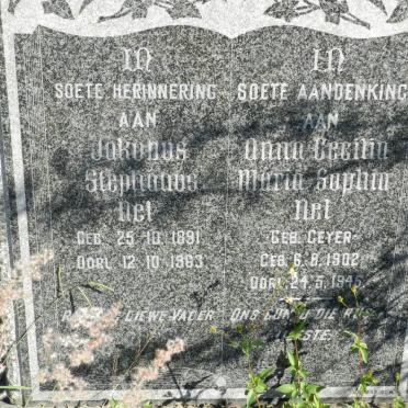 NEL Jakobus Stephanus 1891-1963 &amp; Annba Cecilia Maria Sophia GEYER 1902-1945