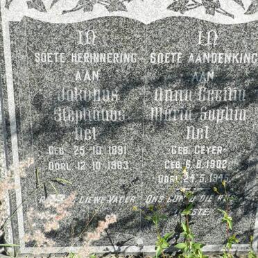 NEL Jakobus Stephanus 1891-1963 &amp; Annba Cecilia Maria Sophia GEYER 1902-1945
