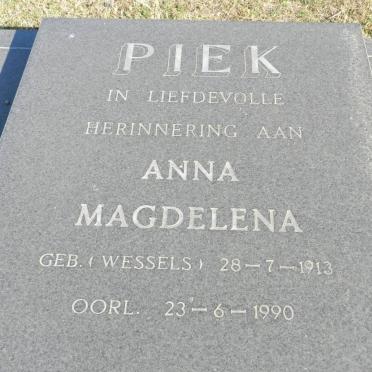 PIEK Anna Magdalena nee WESSELS 1913-1990