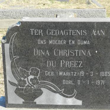 PREEZ Dina Christina, du nee MARITZ 1885-1971
