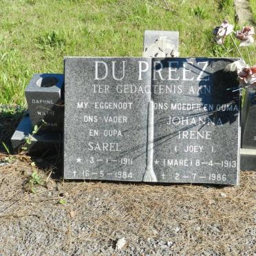 PREEZ Sarel, du 1911-1984 &amp; Johanna Irene MARÉ 1913-1986