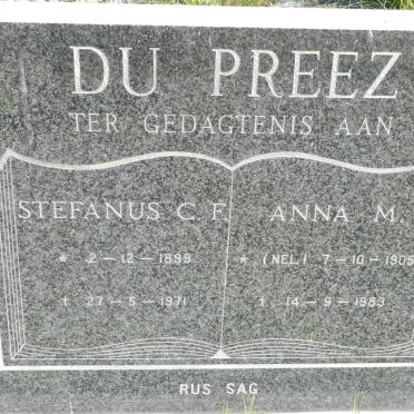 PREEZ Stefanus C.F., du 1899-1971 &amp; Anna M. NEL 1905-1983