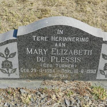PLESSIS Mary Elizabeth, du nee TURNER 1894-1990