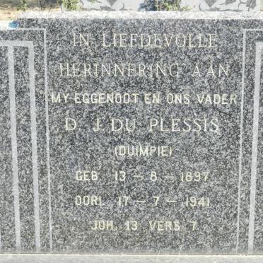 PLESSIS D.J., du 1897-1941