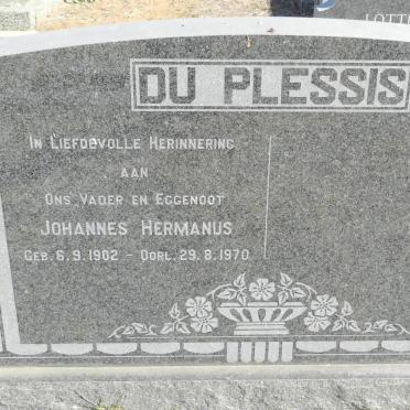 PLESSIS Johannes Hermanus, du 1902-1970