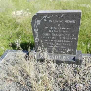 REYNOLDS John Summerfield 1893-1975 &amp; Ethel Marianne SHEPPERSON 1895-1984