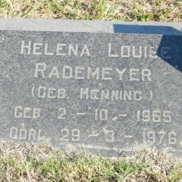 RADEMEYER Helena Louise nee HENNING 1955-1976