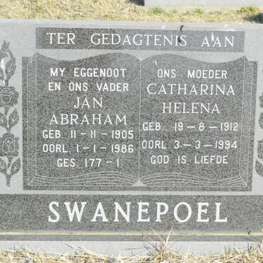 SWANEPOEL Jan Abraham 1905-1986 &amp; Catharina Helena 1912-1994