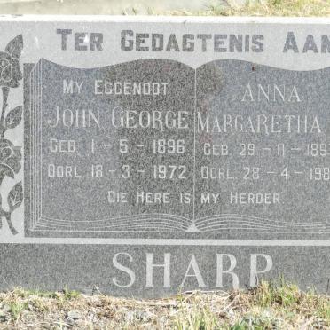 SHARP  John George 1896-1972 &amp; Anna Margaretha E. 1897-1982