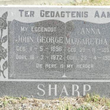 SHARP  John George 1896-1972 &amp; Anna Margaretha E. 1897-1982