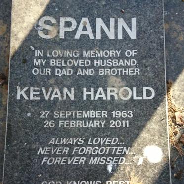SPANN Kevan Harold 1963-2011
