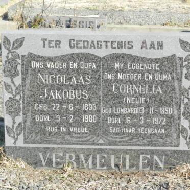 VERMEULEN Nicolaas Jakobus 1893-1980 &amp; Cornelia LOMBARD 1890-1972