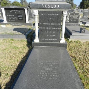 VOSLOO Andries Heidenrich 1912-1982 &amp; Rachel Maria 1912-1999