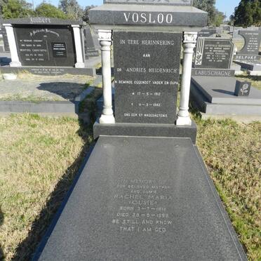 VOSLOO Andries Heidenrich 1912-1982 &amp; Rachel Maria 1912-1999