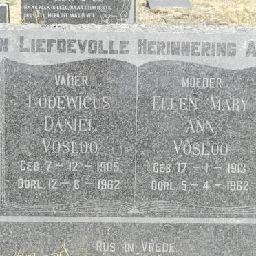 VOSLOO Lodwicus Daniël 1905-1962 &amp; Ellen Mary Ann 1913-1962