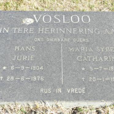 VOSLOO Hans Jurie 1904-1976 &amp; Maria Sybella Catharina 1909-1996