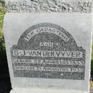 VYVER B.J., van der 1853-1933