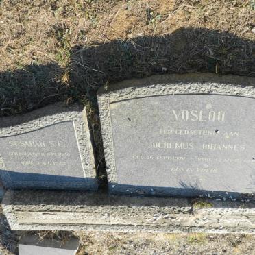 VOSLOO Jochemus Johannes 1870-1948 &amp; Susarah S.C. VOSLOO 1880-1923