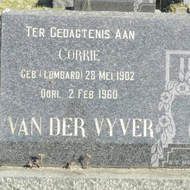 VYVER Corrie, van der nee LOMBARD 1902-1960