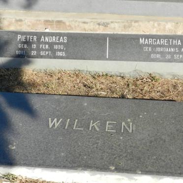 WILKEN Pieter Andreas 1890-1965 &amp; Margaretha Aletta JORDAAN 1898-1972