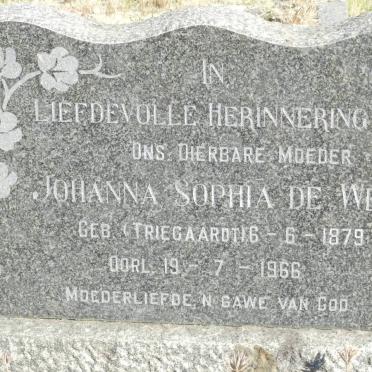 WET Johanna Sophia, de nee TRIEGAARDT 1879-1966