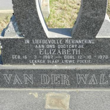 WALT Elizabeth, van der 1967-1970