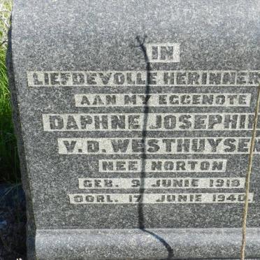 WESTHUYSEN Daphne Josephine, v.d. nee NORTON 1918-1940