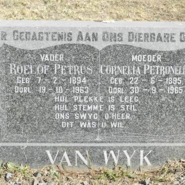 WYK Roelof Petrus, van 1894-1963 &amp; Cornelia Petronella 1895-1965