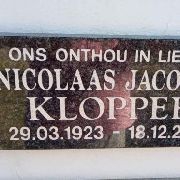 KLOPPER Nicolaas Jacobus 1923-2015