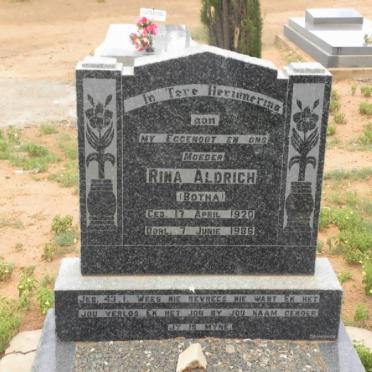 ALDRICH Rina nee BOTHA 1920-1986