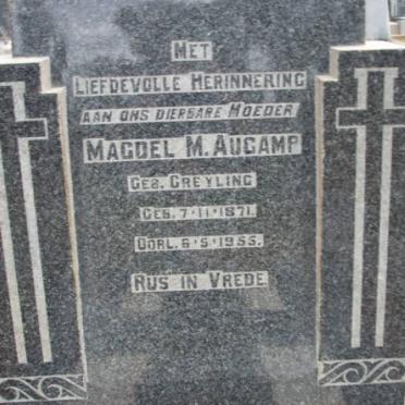 AUCAMP Magdel M. nee GREYLING 1871-1955
