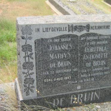 BRUIN Johannes Mathys, de 1881-1957 &amp; Dorothea Antoinette 1982-1955
